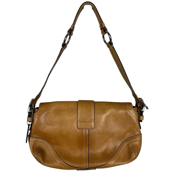 Coach Rare 2004 Hampton Top Handle Honey Leather Baguette Bag - Picture 4 of 9